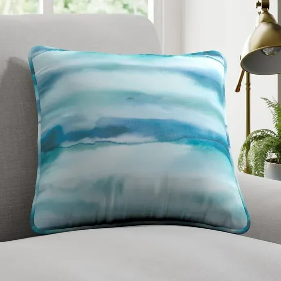 Cushion Cover with Piped Edge - Cobalt, Cotton