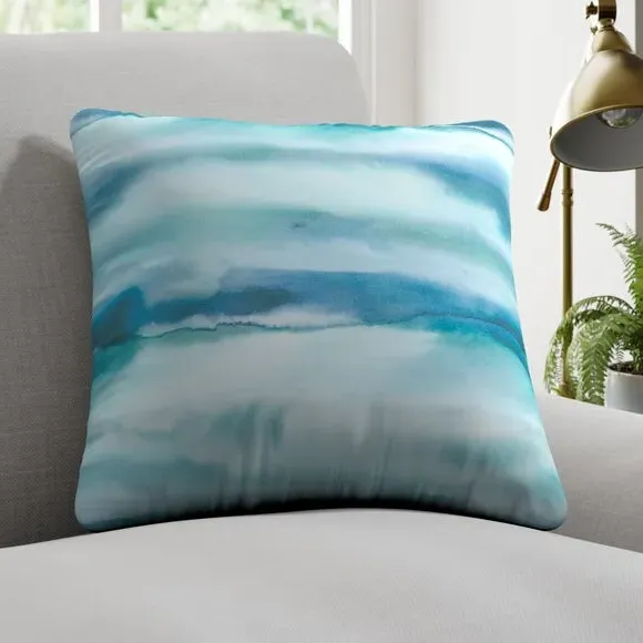 Cushion Cover with Piped Edge - Cobalt, Cotton image
