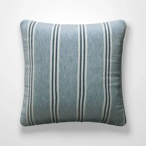 Cushion Cover with Piped Edge - Denim, Jacquard