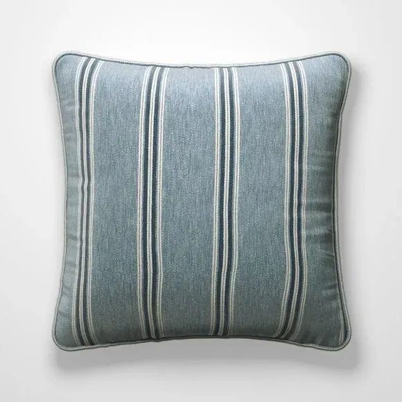 Cushion Cover with Piped Edge - Denim, Jacquard