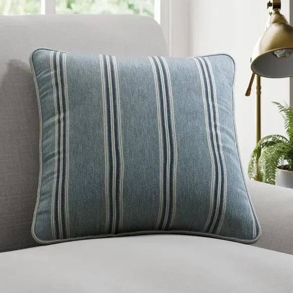Cushion Cover with Piped Edge - Denim, Jacquard