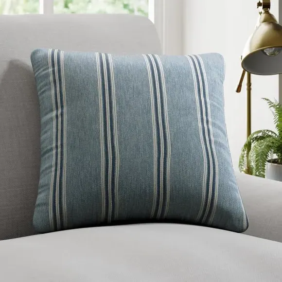 Cushion Cover with Piped Edge - Denim, Jacquard image