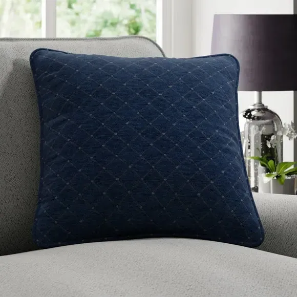 Cushion Cover with Piped Edge - Navy