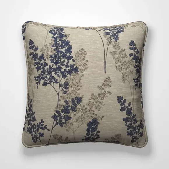 Cushion Cover with Piped Edge - Navy, Floral
