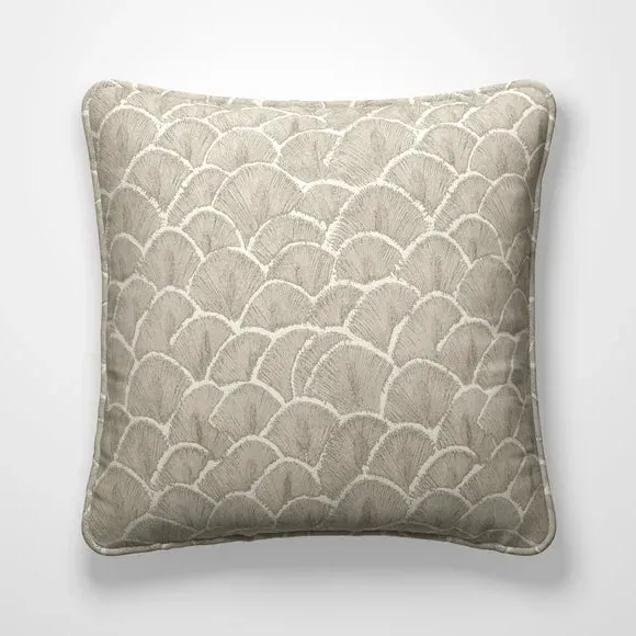 Cushion Cover with Piped Edge - Pewter, Jacquard