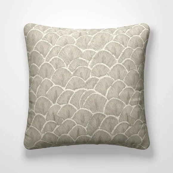 Cushion Cover with Piped Edge - Pewter, Jacquard