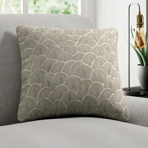 Cushion Cover with Piped Edge - Pewter, Jacquard image