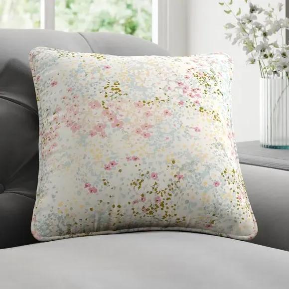 Cushion Cover with Piped Edge - Pink, Cotton