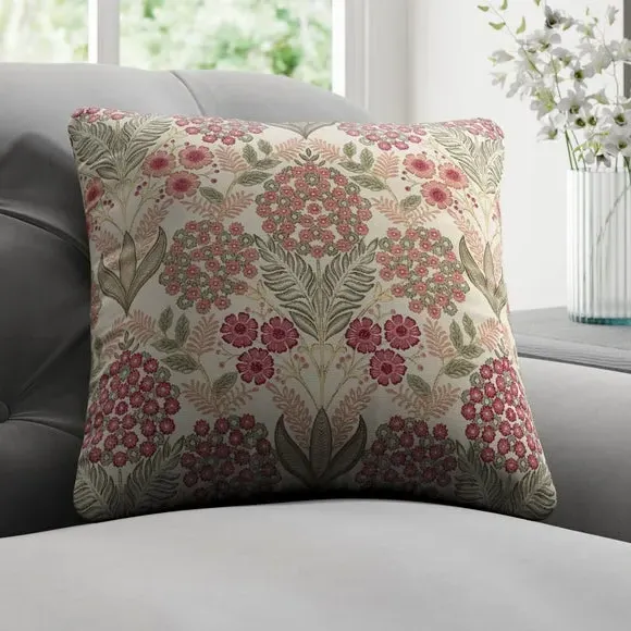 Cushion Cover with Piped Edge - Raspberry, Polyester image
