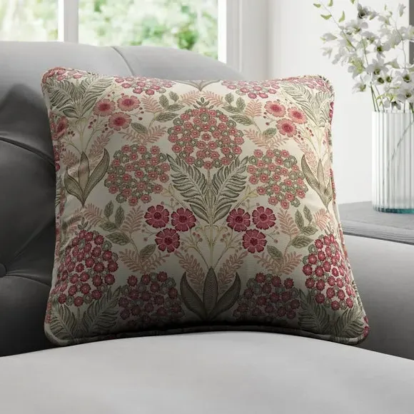 Cushion Cover with Piped Edge - Raspberry, Polyester