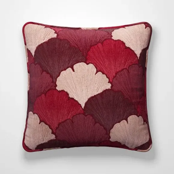 Cushion Cover with Piped Edge - Red, Fabric