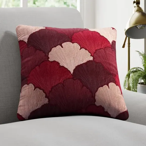 Cushion Cover with Piped Edge - Red, Fabric