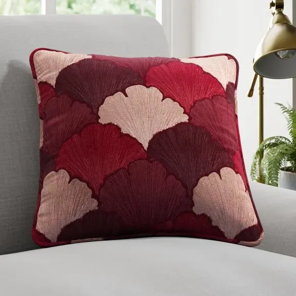 Cushion Cover with Piped Edge - Red, Fabric