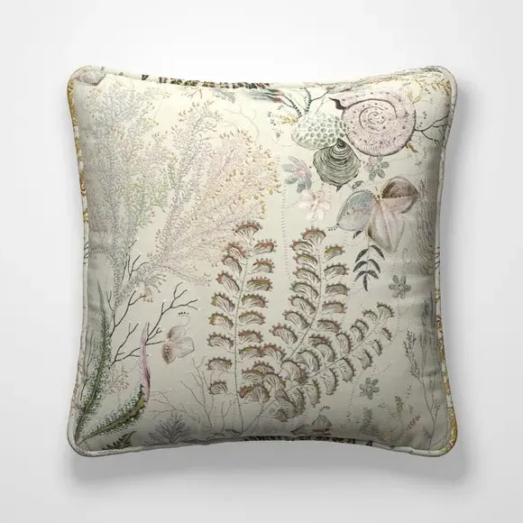 Cushion Cover with Piped Edge - Seafoam, Cotton