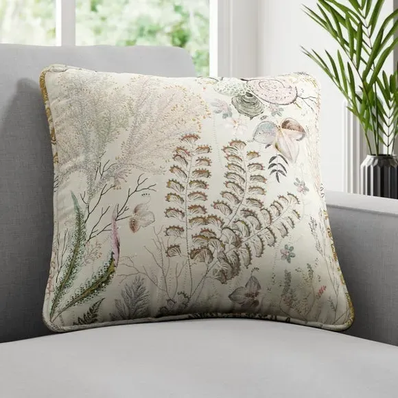 Cushion Cover with Piped Edge - Seafoam, Cotton