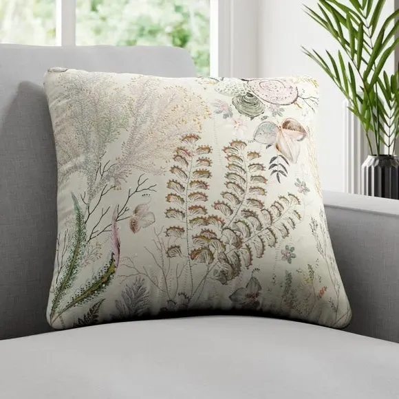Cushion Cover with Piped Edge - Seafoam, Cotton image