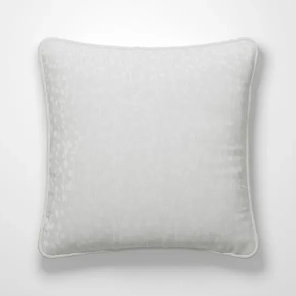 Cushion Cover with Plant Design - White