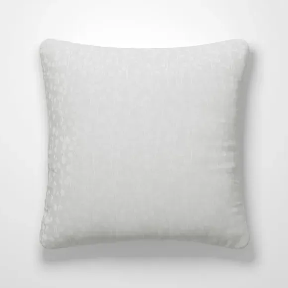 Cushion Cover with Plant Design - White