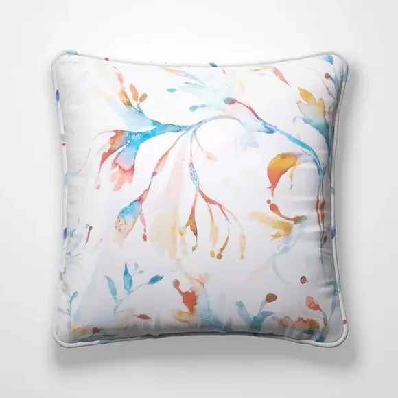 Cushion Cover with Seaweed Design - Cobalt, Cotton