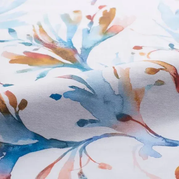 Cushion Cover with Seaweed Design - Cobalt, Cotton