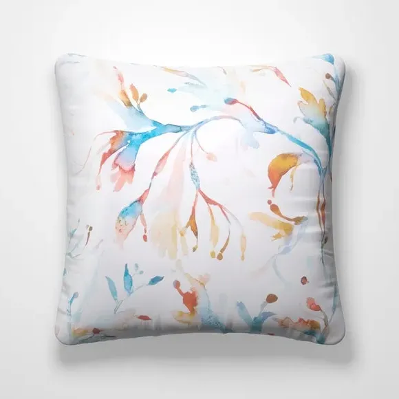 Cushion Cover with Seaweed Design - Cobalt, Cotton