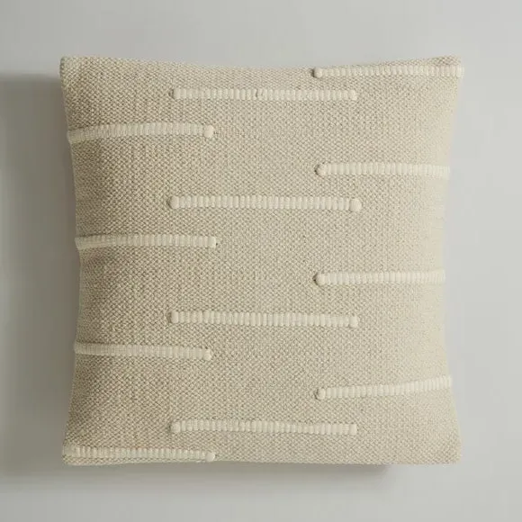 Cushion Cover with Striped Design - Cream