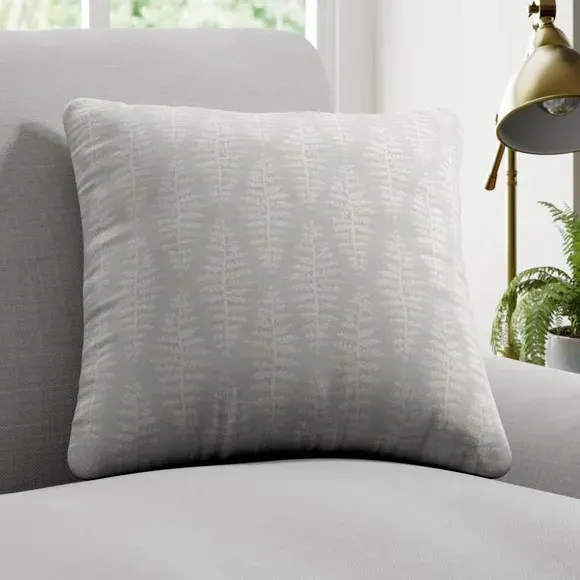 Cushion Cover with Textured Leaves - Dove image