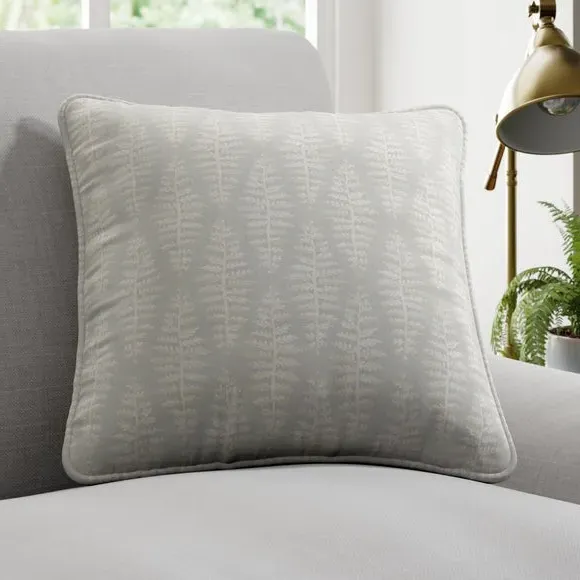 Cushion Cover with Textured Leaves - Dove