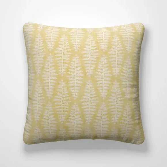 Cushion Cover with Textured Leaves - Mustard