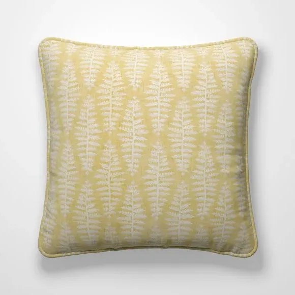 Cushion Cover with Textured Leaves - Mustard
