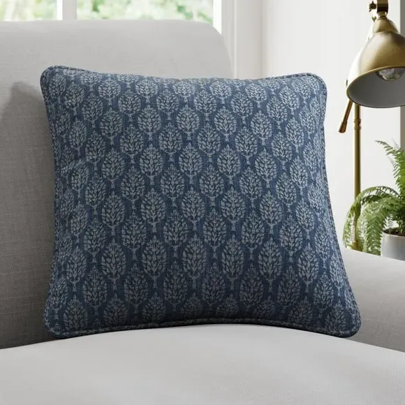 Cushion Cover with Tree Design - Sapphire