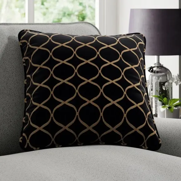 Cushion Cover with Trellis Pattern - Indigo