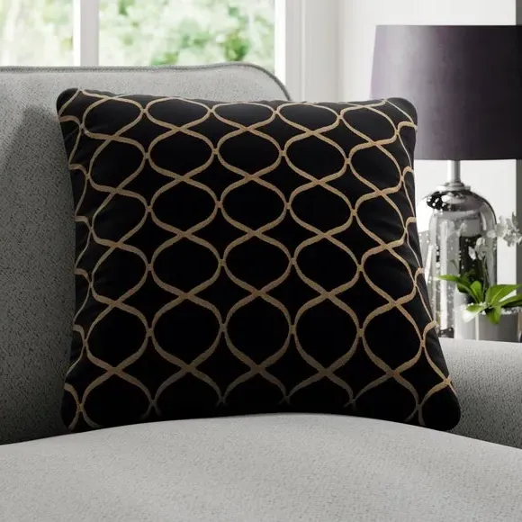 Cushion Cover with Trellis Pattern - Indigo