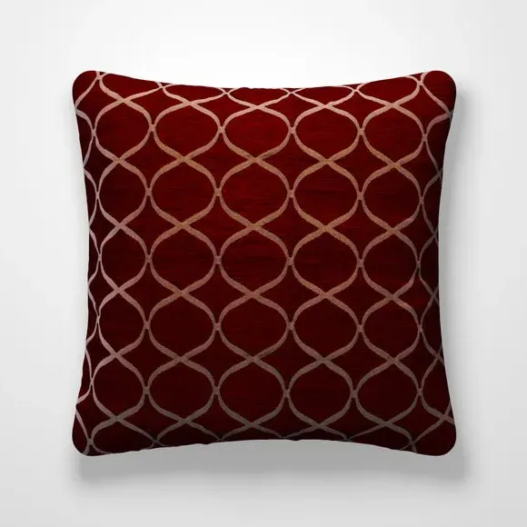 Cushion Cover with Trellis Pattern - Rosso