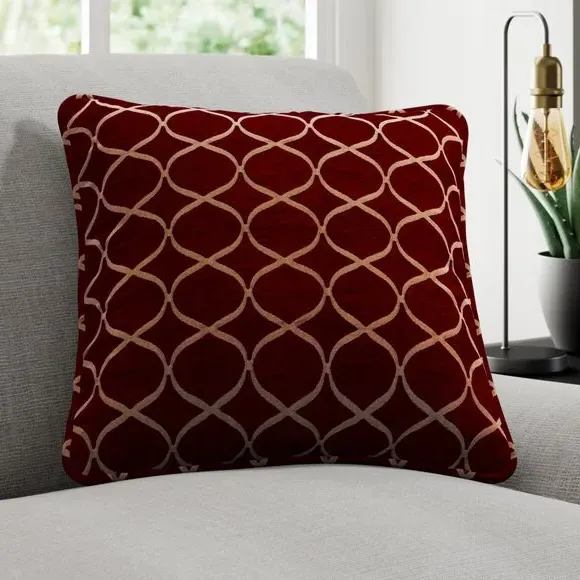 Cushion Cover with Trellis Pattern - Rosso