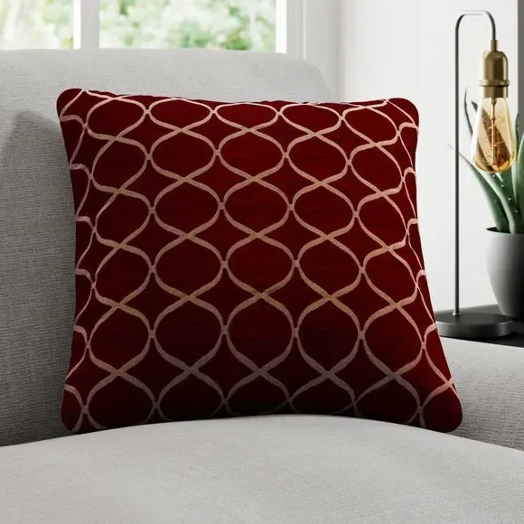 Cushion Cover with Trellis Pattern - Rosso