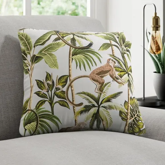Cushion Cover with Tropical Print - Natural image