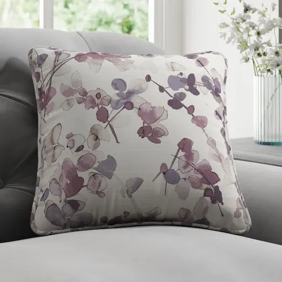 Cushion Cover with Watercolour Design - Mauve