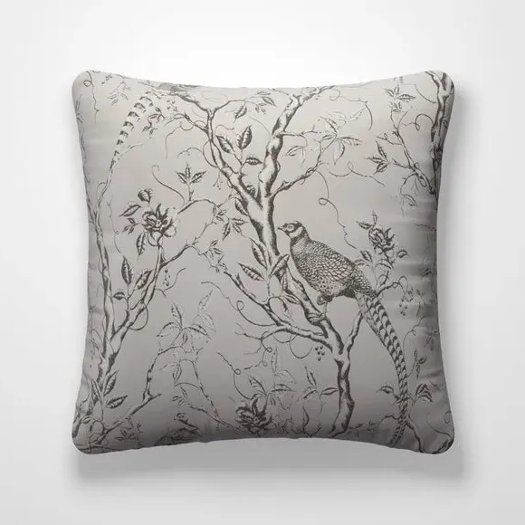 Cushion Cover with Woodland Design - Oyster