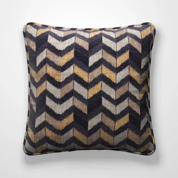 Cushion Cover with Zig-Zag Design - Charcoal