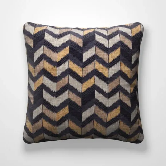 Cushion Cover with Zig-Zag Design - Charcoal