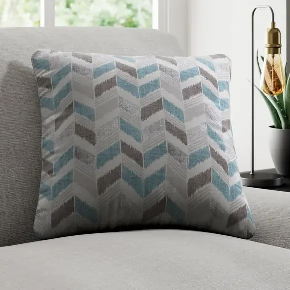 Cushion Cover with Zig-Zag Design - Duck Egg