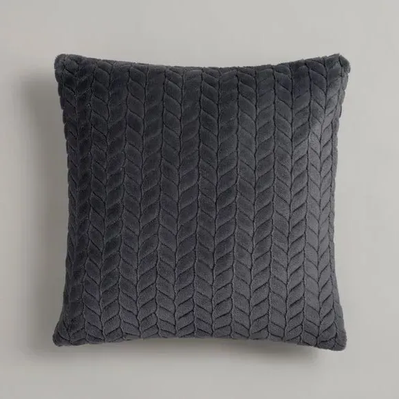 Cushion Cover with Zip Fastening - Charcoal