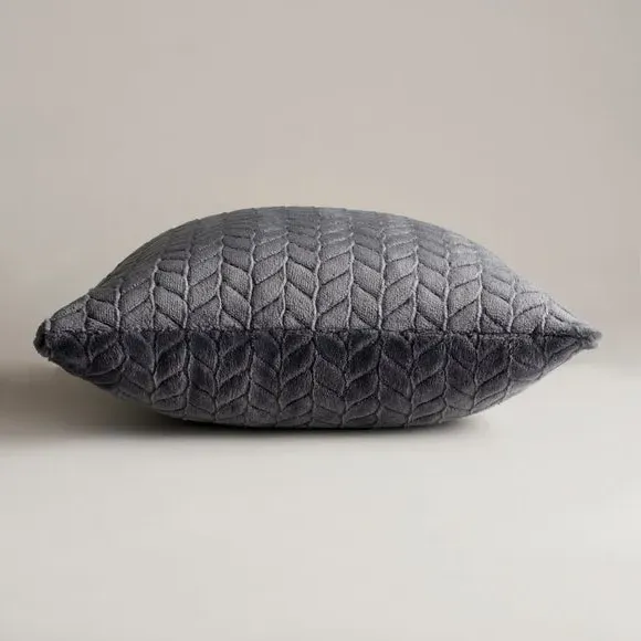Cushion Cover with Zip Fastening - Charcoal