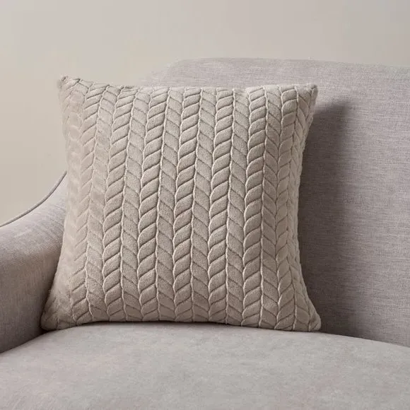 Cushion Cover with Zip Fastening - Grey