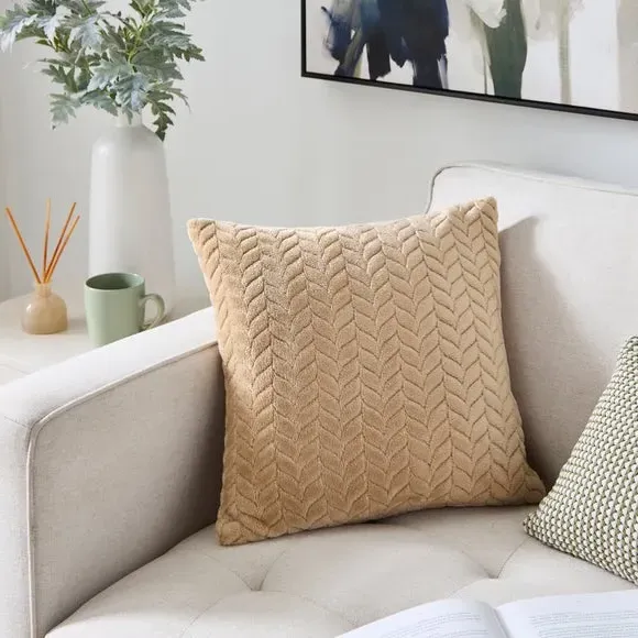 Cushion Cover with Zip Fastening - Natural