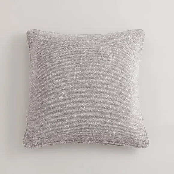 Cushion with Removable Cover - Grey, Boucle