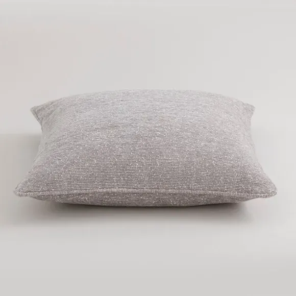Cushion with Removable Cover - Grey, Boucle