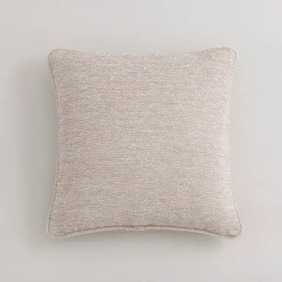 Cushion with Removable Cover - Natural, Boucle