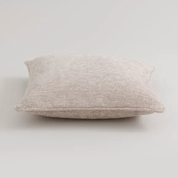 Cushion with Removable Cover - Natural, Boucle